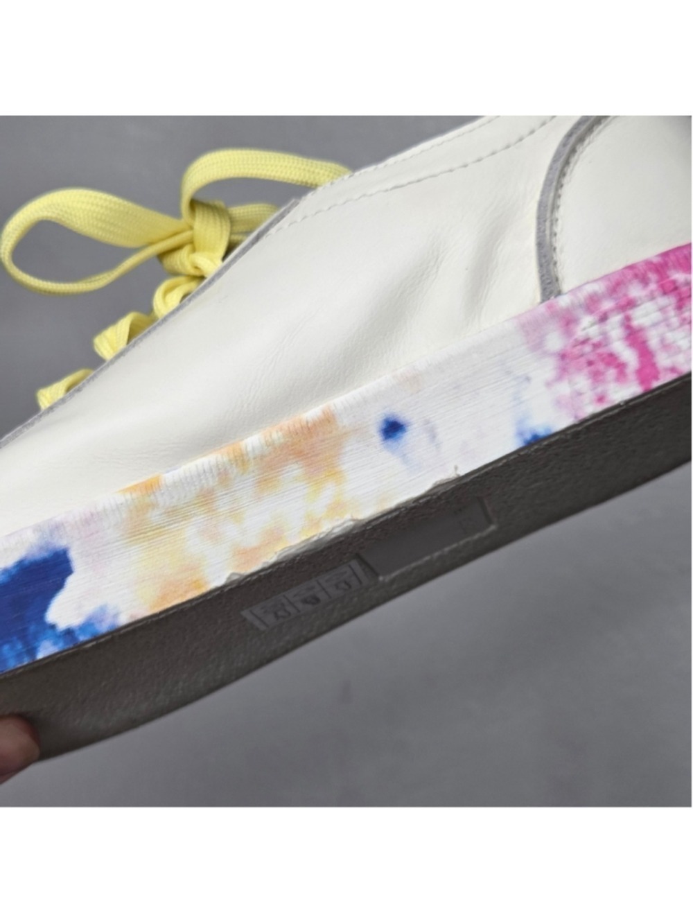 Anthropologie X Dolce Vita Zaga Citron Tie Dye Leather Sneakers Women's Size 9 - Picture 14 of 14